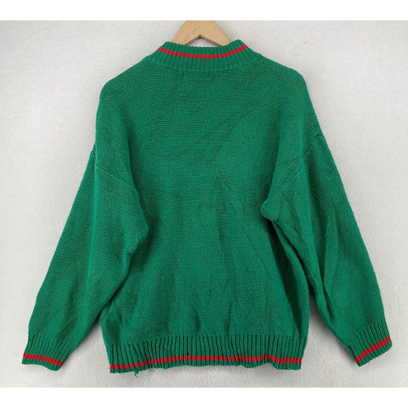 FRENCH NAVY Sweater Mens L Ramie Cotton Cable Jumper Pullover Green HK VTG - Picture 3 of 15